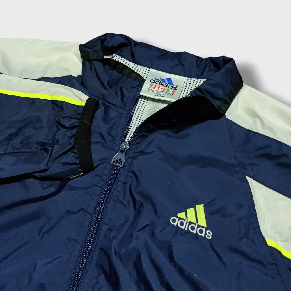 Vintage Adidas Men's Medium Warm Up Track Jacket Windbreaker Zip Vented Back Y2K